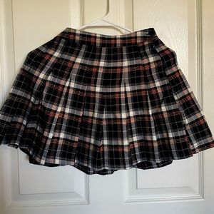 Black and Brown Plaid Pleated Skirt | Tilly’s